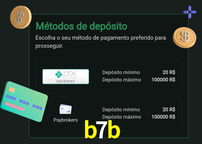 O cassino b7b oferece uma grande variedade de métodos de pagamento